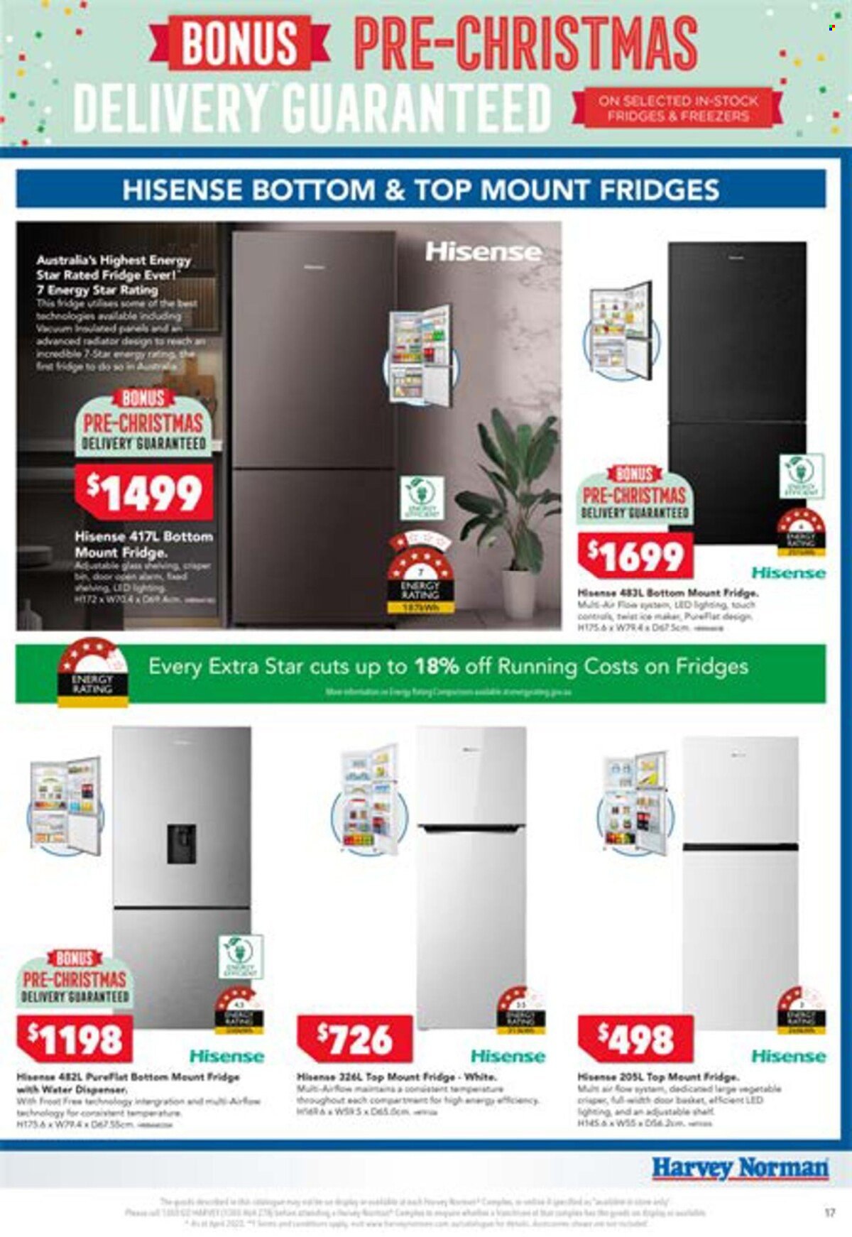thumbnail - Harvey Norman Catalogue - 1 Dec 2022 - 18 Dec 2022 - Sales products - basket, dispenser, Hisense, refrigerator, fridge, lighting. Page 17.