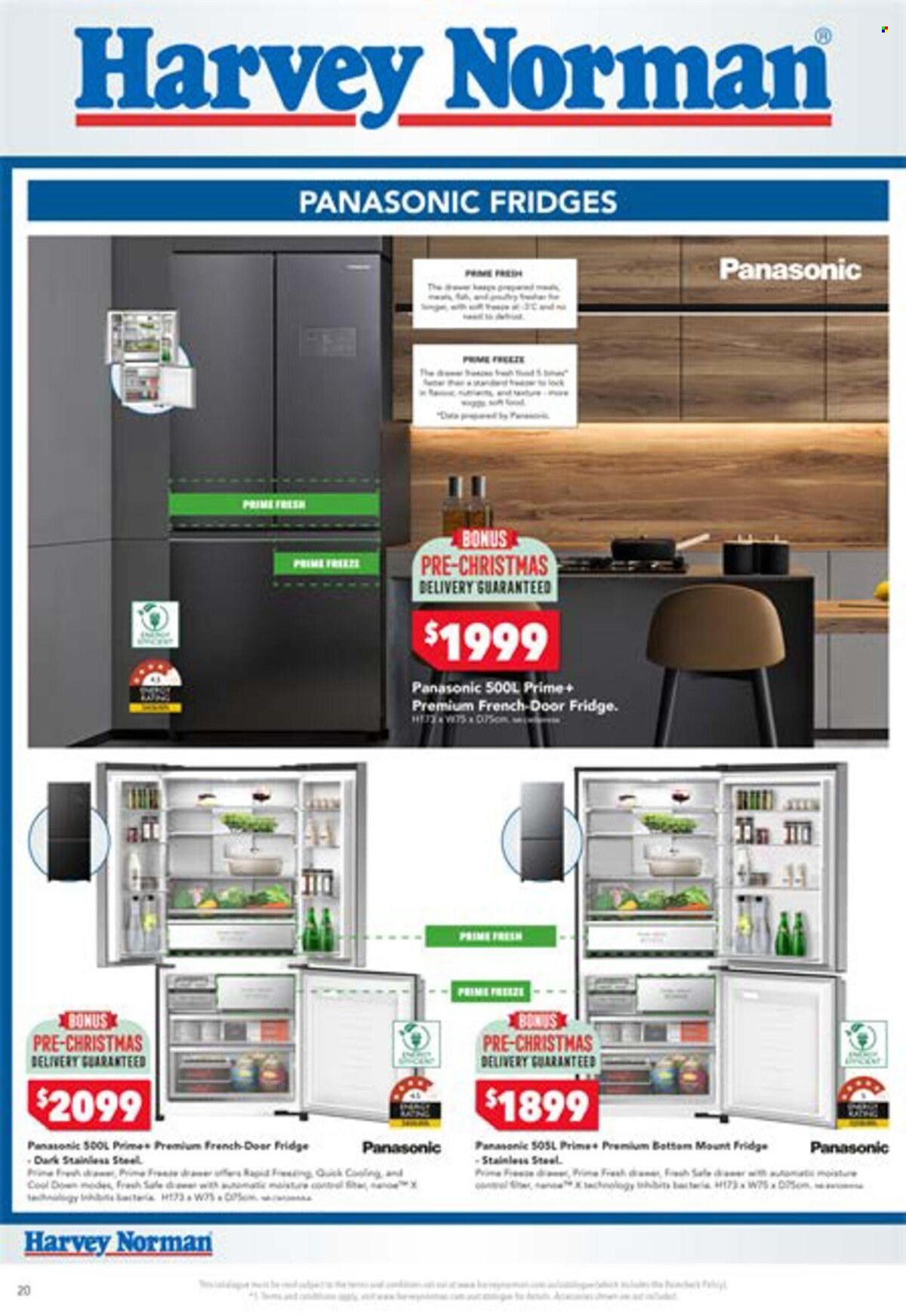 thumbnail - Harvey Norman Catalogue - 1 Dec 2022 - 18 Dec 2022 - Sales products - Panasonic, refrigerator, fridge. Page 20.