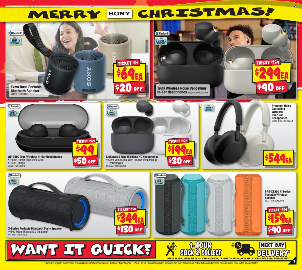 thumbnail - JB Hi-Fi Catalogue - 1 Dec 2022 - 24 Dec 2022 - Sales products - speaker, bluetooth speaker, headphones. Page 7.