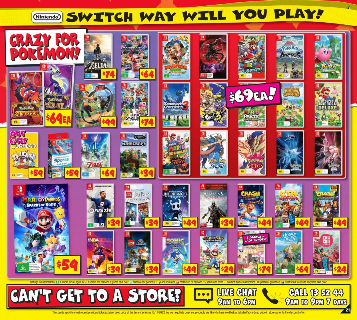 thumbnail - JB Hi-Fi Catalogue - 1 Dec 2022 - 24 Dec 2022 - Sales products - Nintendo Switch, Minecraft, Harry Potter, Pokémon, LEGO, LEGO Harry Potter. Page 21.
