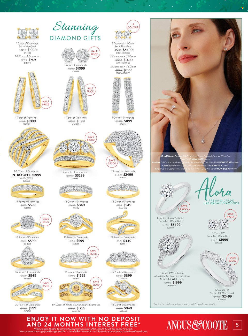 thumbnail - Angus & Coote Catalogue - 29 Nov 2022 - 24 Dec 2022 - Sales products - pendant, earrings. Page 5.