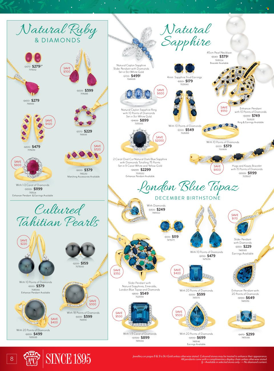 thumbnail - Angus & Coote Catalogue - 29 Nov 2022 - 24 Dec 2022 - Sales products - bracelet, necklace, pendant, earrings. Page 8.
