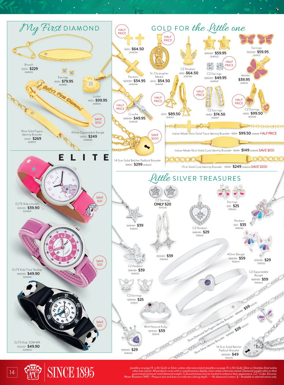 thumbnail - Angus & Coote Catalogue - 29 Nov 2022 - 24 Dec 2022 - Sales products - bracelet, locket, pendant, earrings. Page 14.