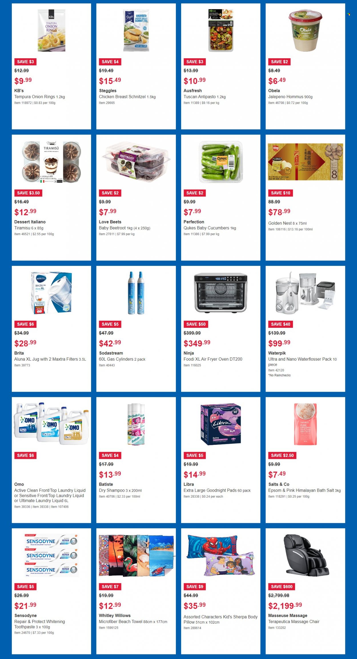 thumbnail - Costco Catalogue - 5 Dec 2022 - 18 Dec 2022 - Sales products - onion rings, beetroot, Omo, laundry detergent, bath salt, shampoo, toothpaste, Sensodyne, SodaStream, pillow, towel, beach towel, oven, massage chair, chair, vest, sherpa. Page 2.