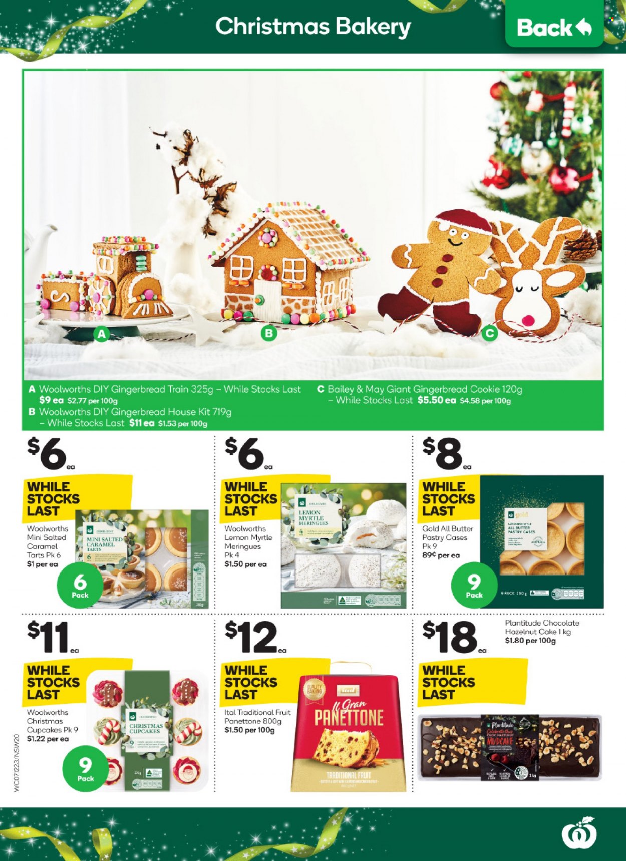 thumbnail - Woolworths Catalogue - 7 Dec 2022 - 13 Dec 2022 - Sales products - cake, cupcake, gingerbread, panettone, chocolate, train. Page 20.