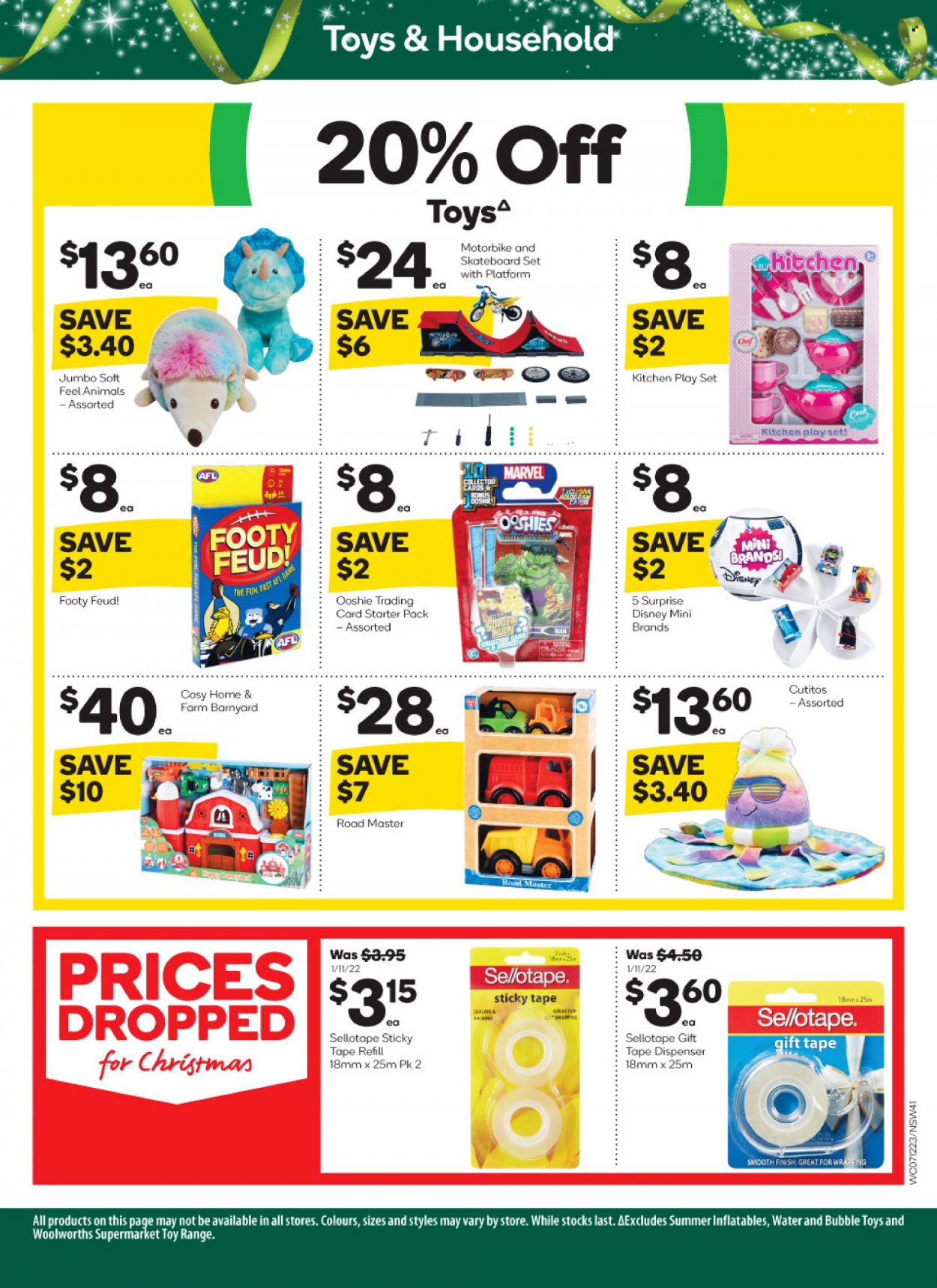 thumbnail - Woolworths Catalogue - 7 Dec 2022 - 13 Dec 2022 - Sales products - Disney, tape dispenser, play set. Page 41.
