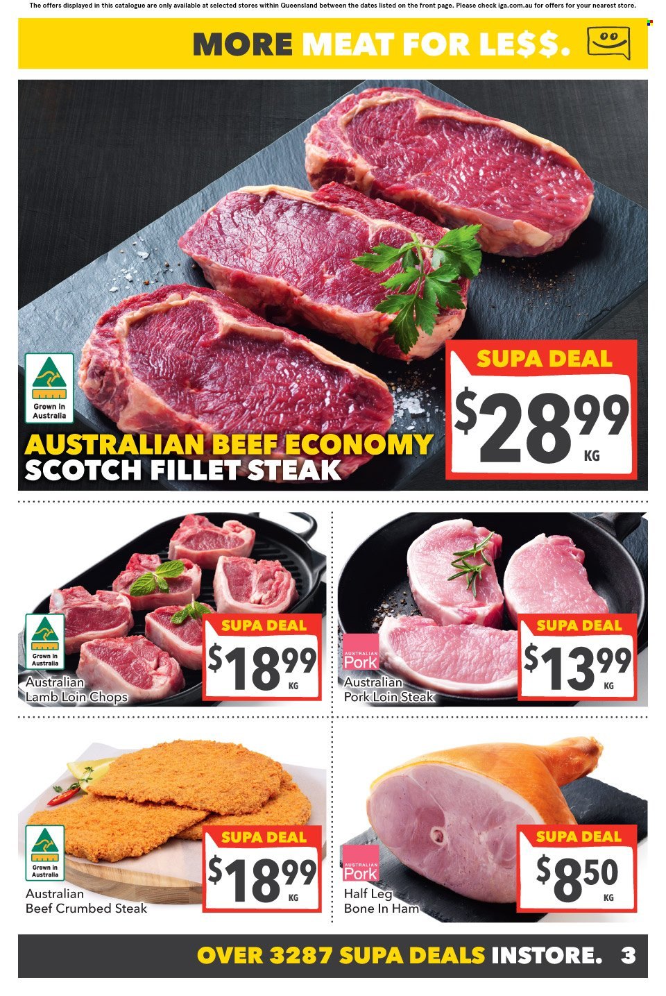 thumbnail - SUPA VALU Catalogue - 7 Dec 2022 - 13 Dec 2022 - Sales products - ham, steak, pork loin, pork meat, lamb loin, lamb meat. Page 4.
