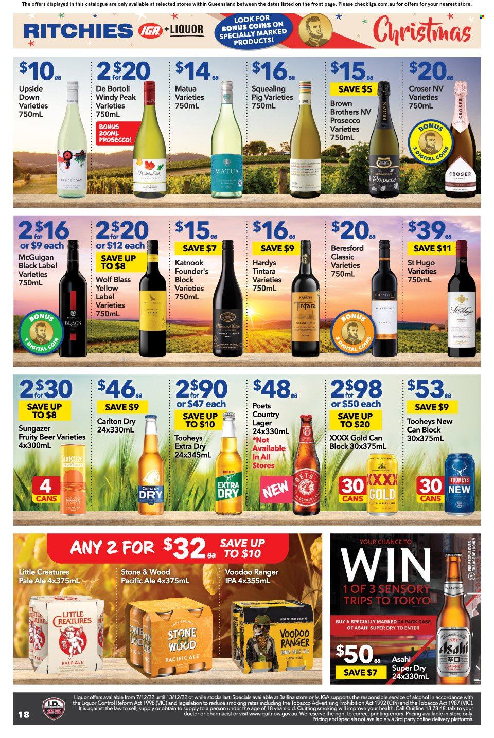 thumbnail - SUPA VALU Catalogue - 7 Dec 2022 - 13 Dec 2022 - Sales products - prosecco, liquor, BROTHERS, beer, Lager, IPA, pacific ale. Page 19.