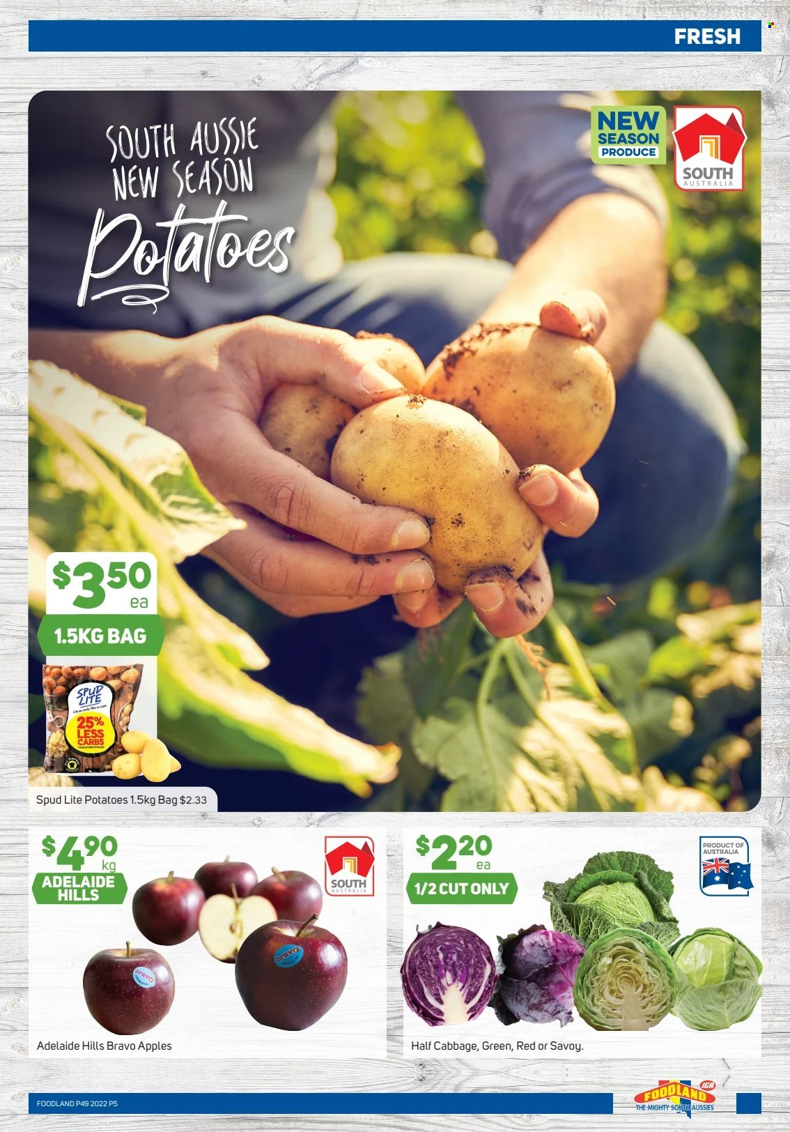 thumbnail - Foodland Catalogue - 7 Dec 2022 - 13 Dec 2022 - Sales products - potatoes, apples, Aussie, Hill's. Page 5.