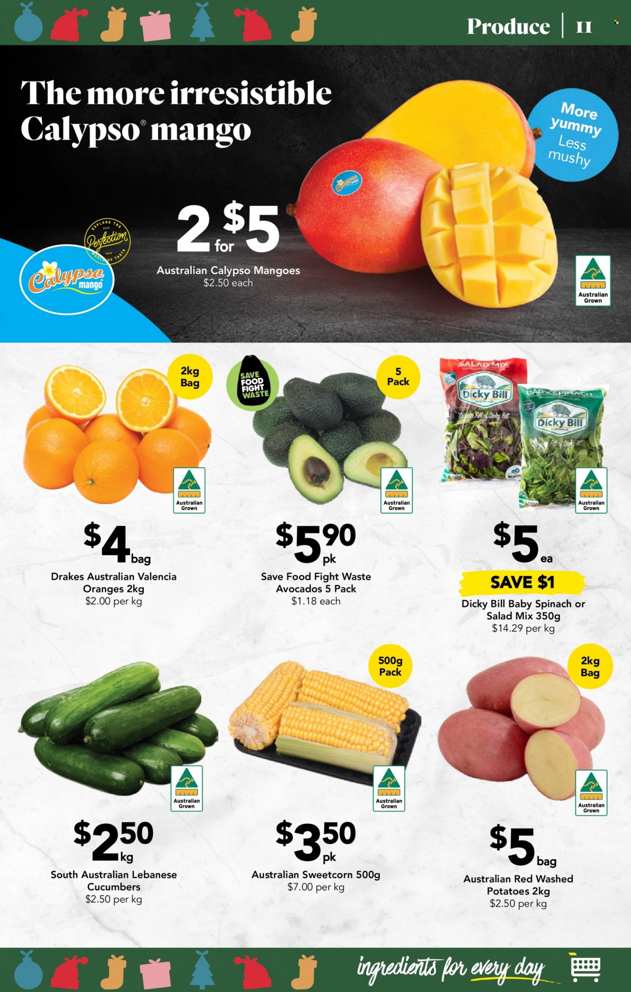 thumbnail - Drakes Catalogue - 7 Dec 2022 - 13 Dec 2022 - Sales products - potatoes, avocado, oranges. Page 11.