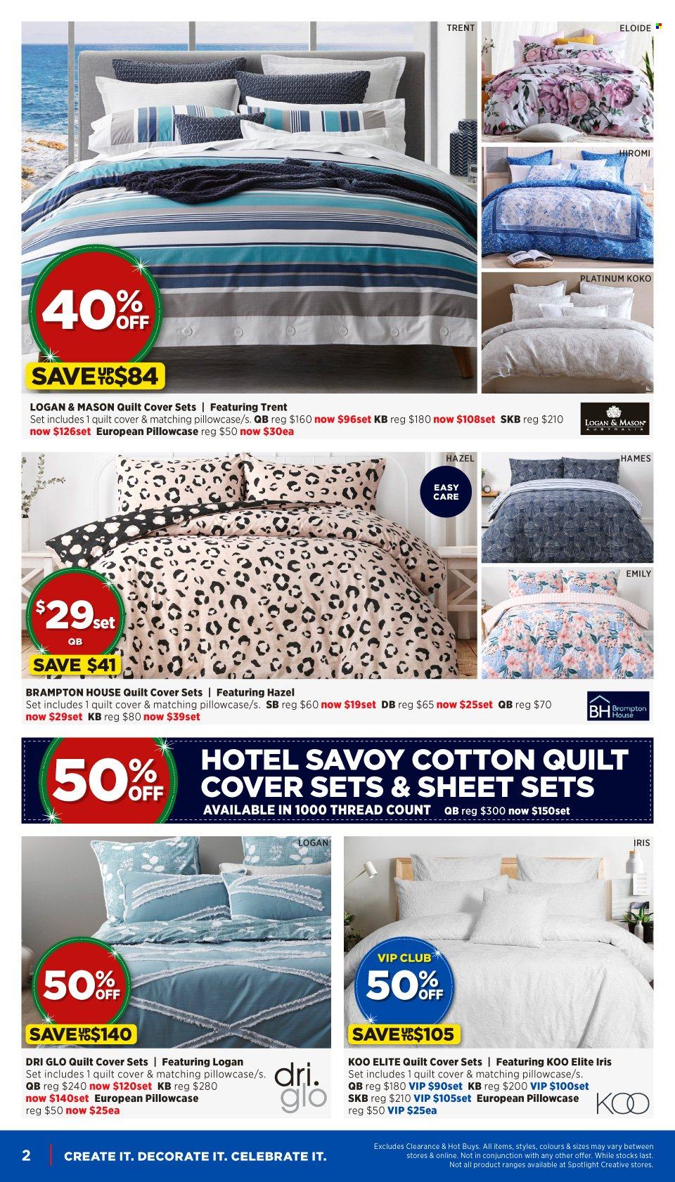 thumbnail - Spotlight Catalogue - 7 Dec 2022 - 24 Dec 2022 - Sales products - pillowcase, quilt, cotton quilt. Page 2.