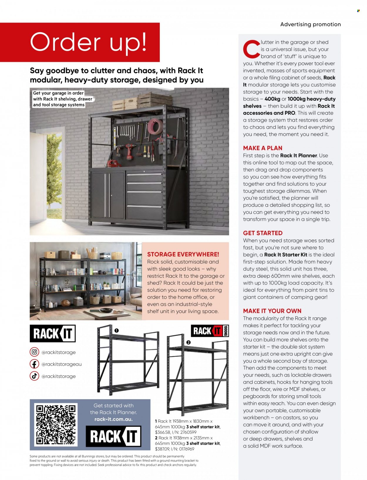 thumbnail - Bunnings Warehouse Catalogue - Sales products - cabinet, work bench, shelf unit, paint, shed. Page 57.