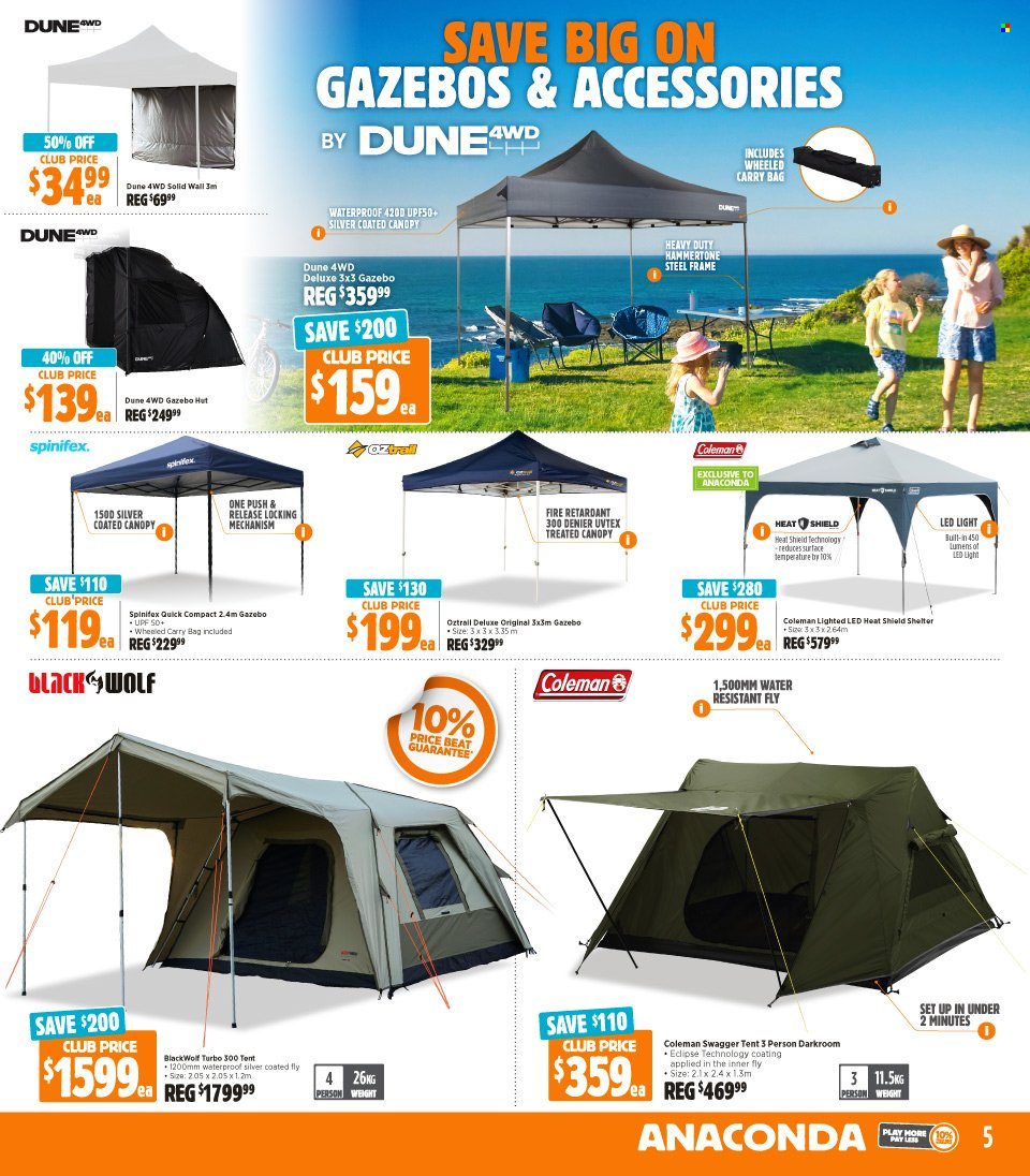 thumbnail - Anaconda Catalogue - 5 Dec 2022 - 24 Dec 2022 - Sales products - Coleman, tent, LED light, light set, gazebo, Eclipse. Page 5.