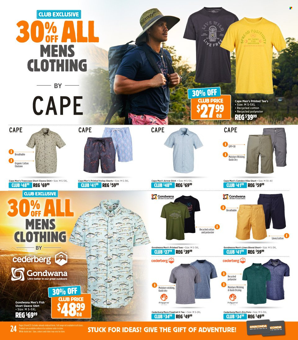thumbnail - Anaconda Catalogue - 5 Dec 2022 - 24 Dec 2022 - Sales products - linens, shorts, shirt, t-shirt. Page 24.