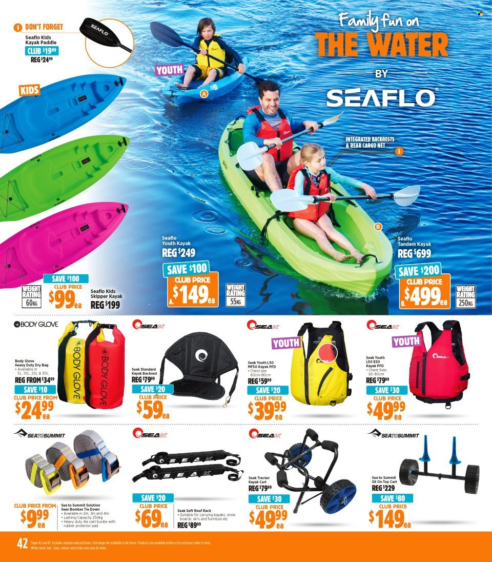 thumbnail - Anaconda Catalogue - 5 Dec 2022 - 24 Dec 2022 - Sales products - kayak, kayak paddle, cart, roof rack. Page 42.