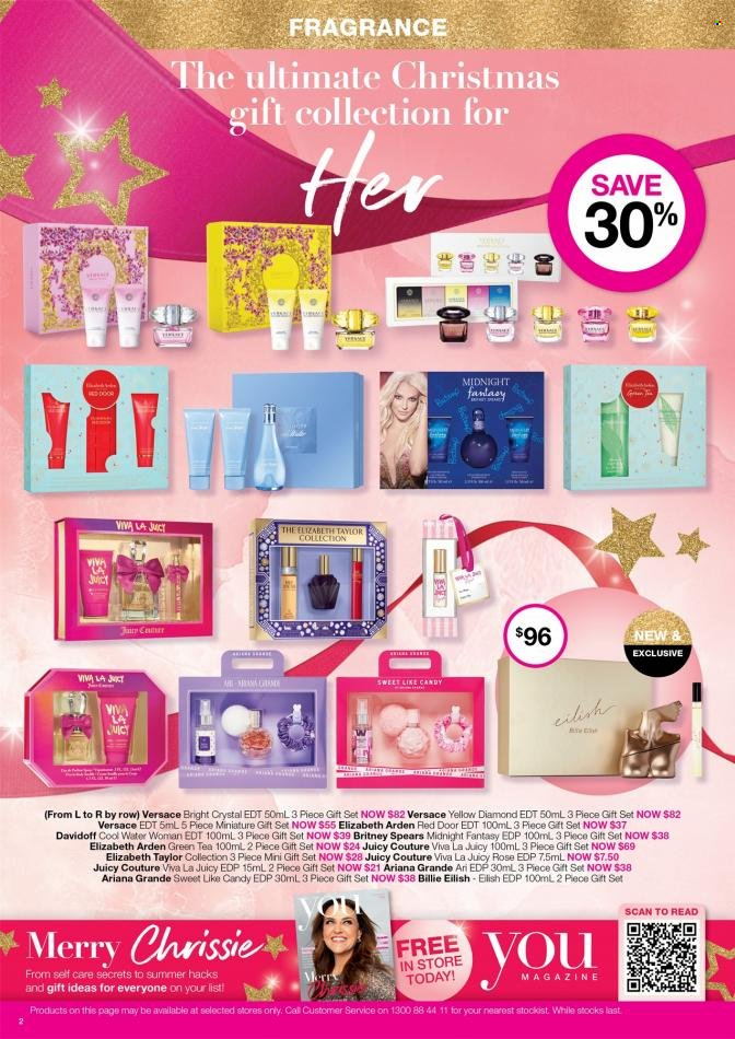 thumbnail - Priceline Pharmacy Catalogue - 9 Dec 2022 - 24 Dec 2022 - Sales products - eau de parfum, eau de toilette, Elizabeth Arden, fragrance, Versace, Davidoff, gift set. Page 2.