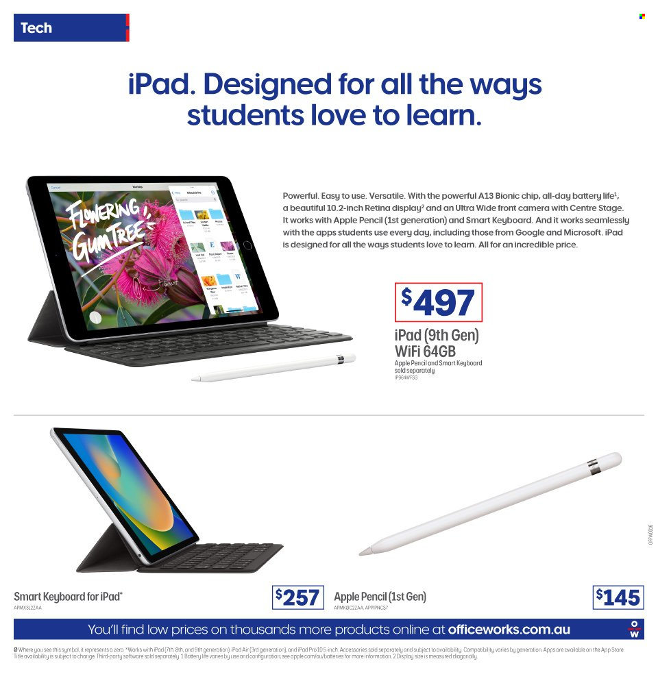 thumbnail - Officeworks Catalogue - 19 Jan 2023 - 2 Feb 2023 - Sales products - Apple, pencil, keyboard, Apple Pencil. Page 32.