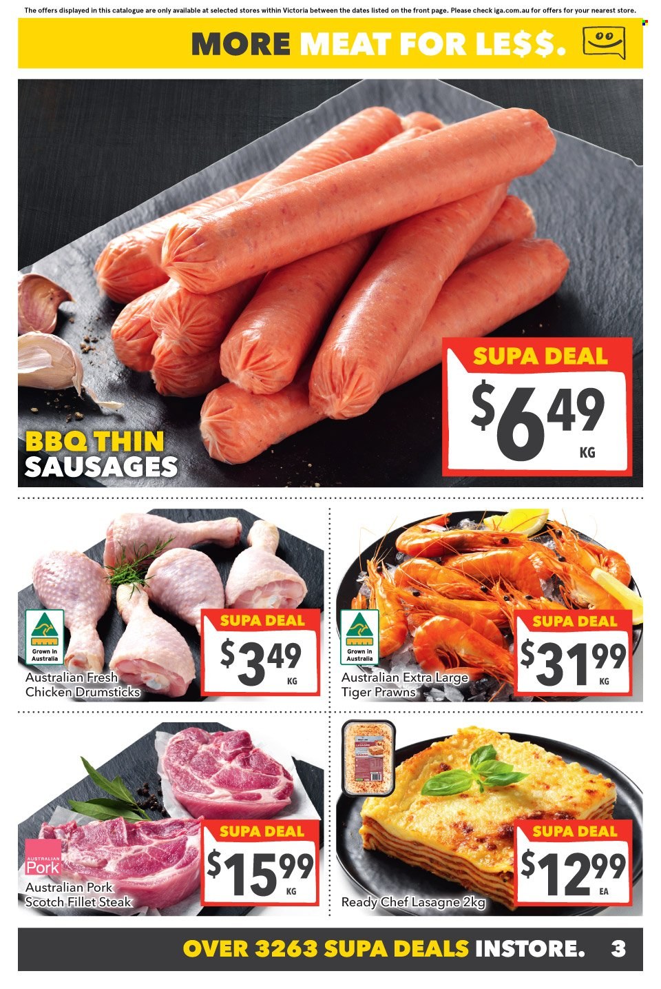 thumbnail - SUPA VALU Catalogue - 25 Jan 2023 - 31 Jan 2023 - Sales products - prawns, sausage, Victoria Sponge, chicken drumsticks, steak. Page 4.