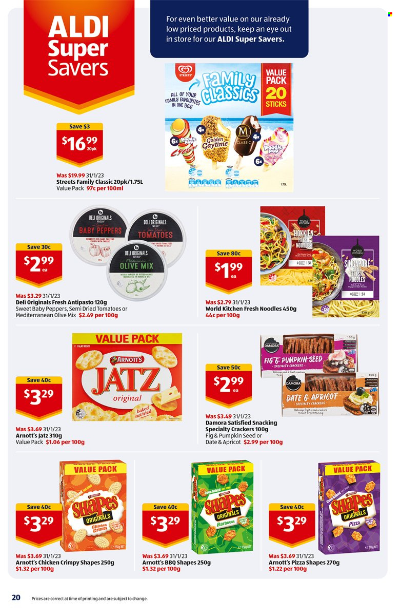 thumbnail - ALDI Catalogue - 8 Feb 2023 - 14 Feb 2023 - Sales products - noodles, crackers. Page 20.
