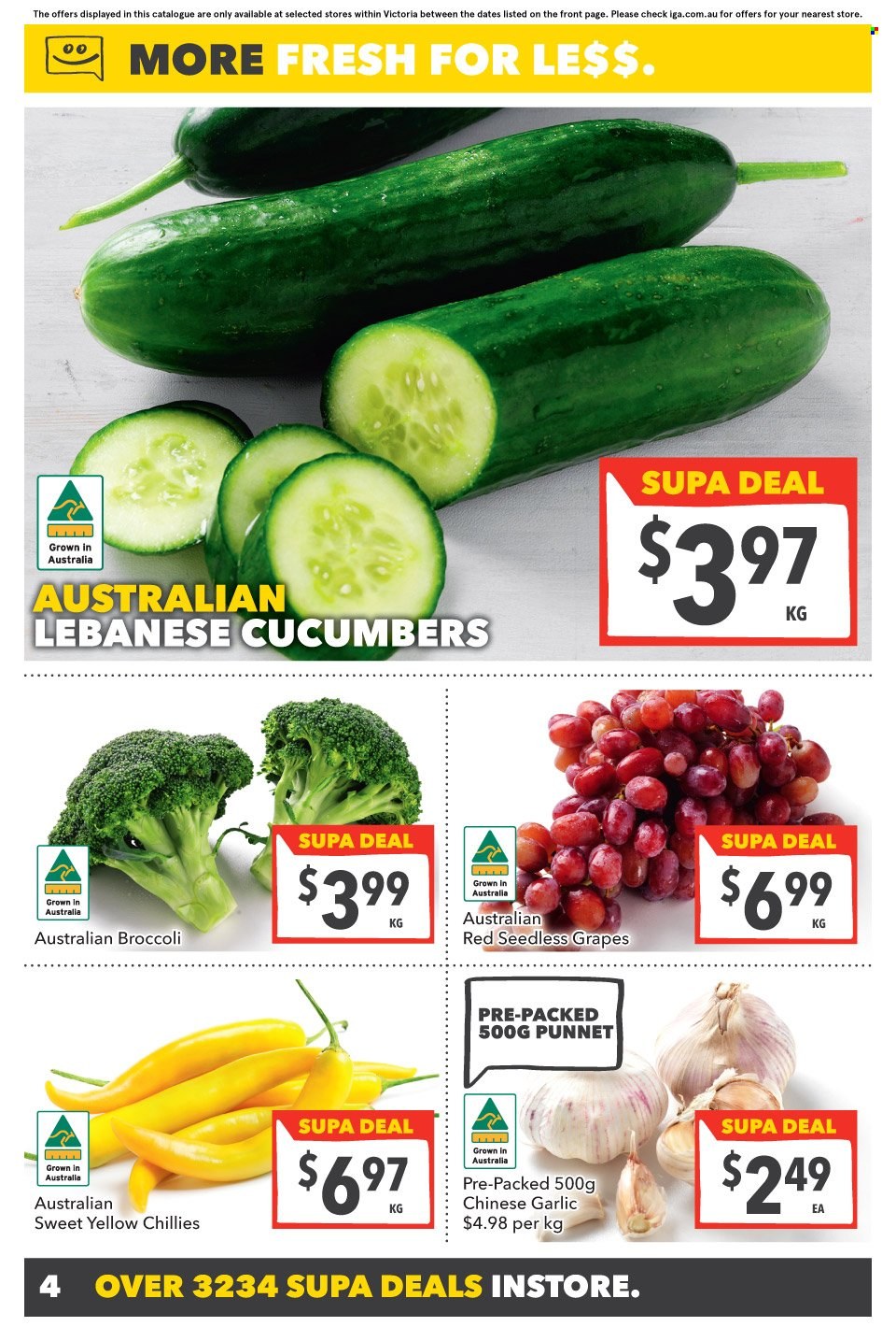 thumbnail - SUPA VALU Catalogue - 8 Feb 2023 - 14 Feb 2023 - Sales products - broccoli, cucumber, garlic, grapes, seedless grapes, Victoria Sponge. Page 5.