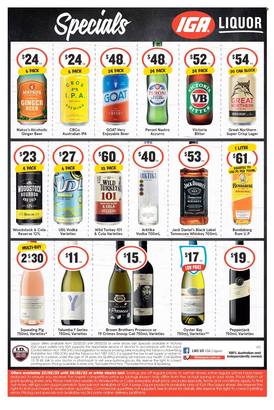 IGA LIQUOR catalogue - 22 Feb 2023 - 28 Feb 2023. Page 1