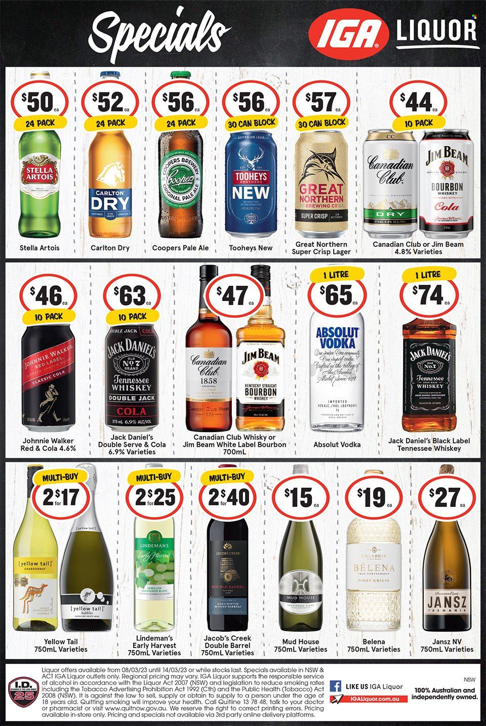 IGA LIQUOR catalogue - 8 Mar 2023 - 14 Mar 2023. Page 1