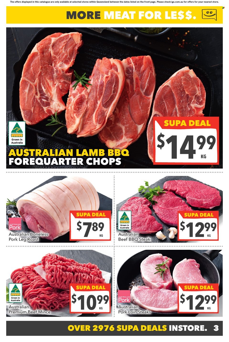 SUPA VALU Catalogue - 15 Mar 2023 - 21 Mar 2023 - Sales products - roast, bbq, beef meat, ground beef, steak, pork loin, pork meat, pork leg. Page 4.