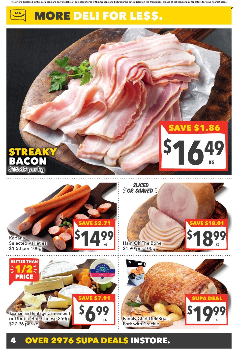 SUPA VALU Catalogue - 15 Mar 2023 - 21 Mar 2023 - Sales products - roast, bacon, ham, ham off the bone, streaky bacon, camembert, cheese, brie cheese, Tasmanian Heritage. Page 5.
