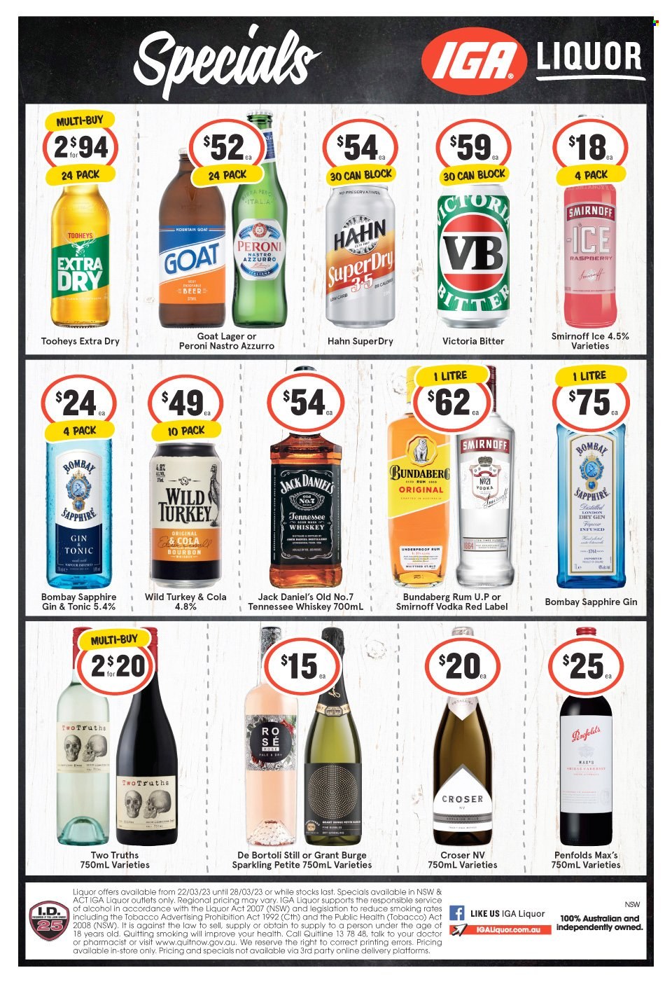 IGA LIQUOR catalogue - 22 Mar 2023 - 28 Mar 2023. Page 1