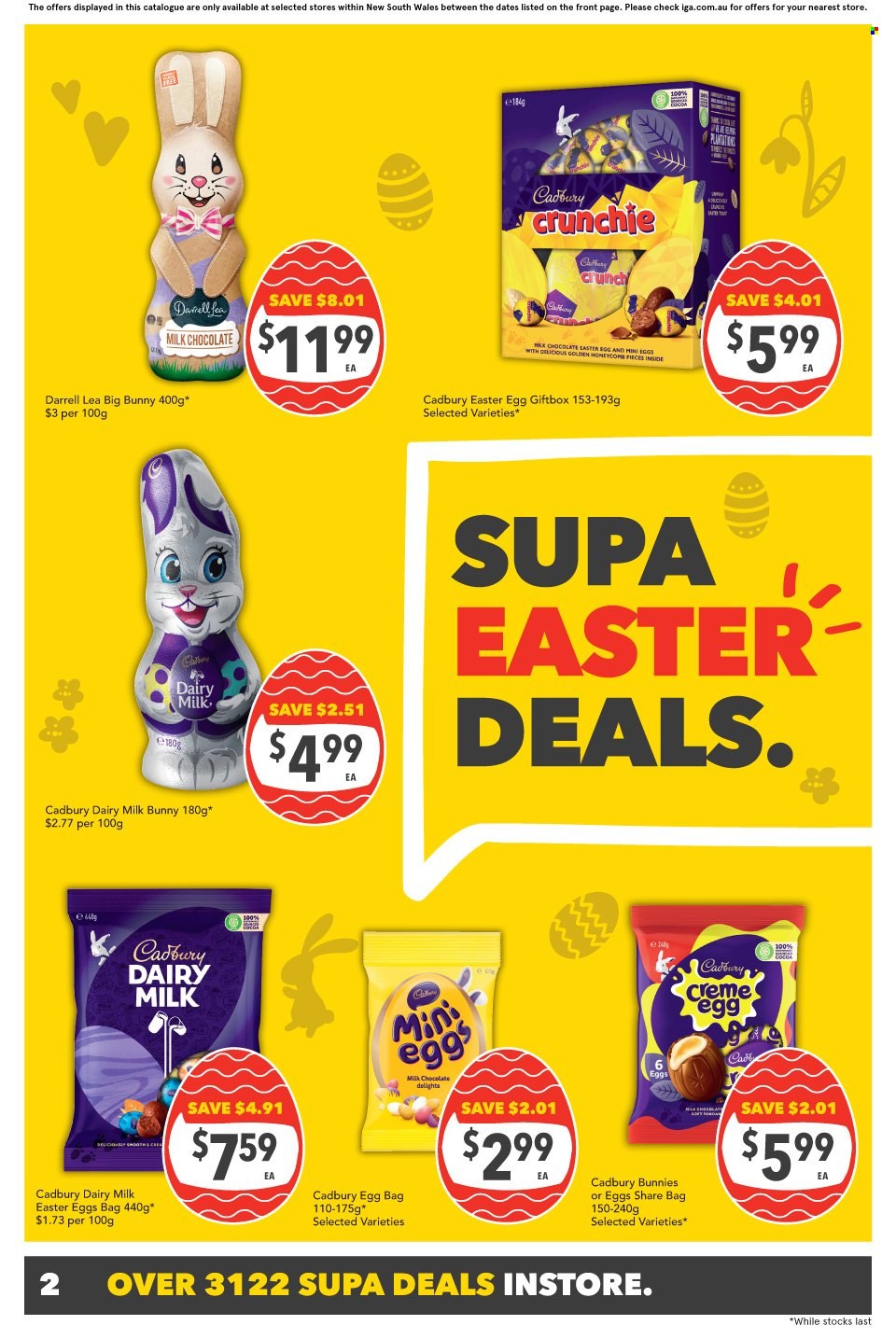 thumbnail - SUPA VALU Catalogue - 29 Mar 2023 - 4 Apr 2023 - Sales products - milk chocolate, easter egg, candy egg, Cadbury, Dairy Milk, DAC. Page 3.