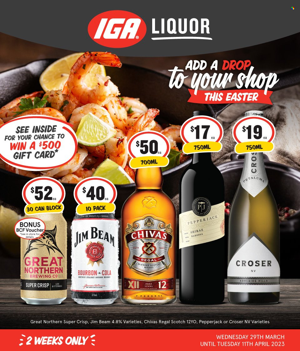 IGA LIQUOR catalogue - 29 Mar 2023 - 11 Apr 2023. Page 1
