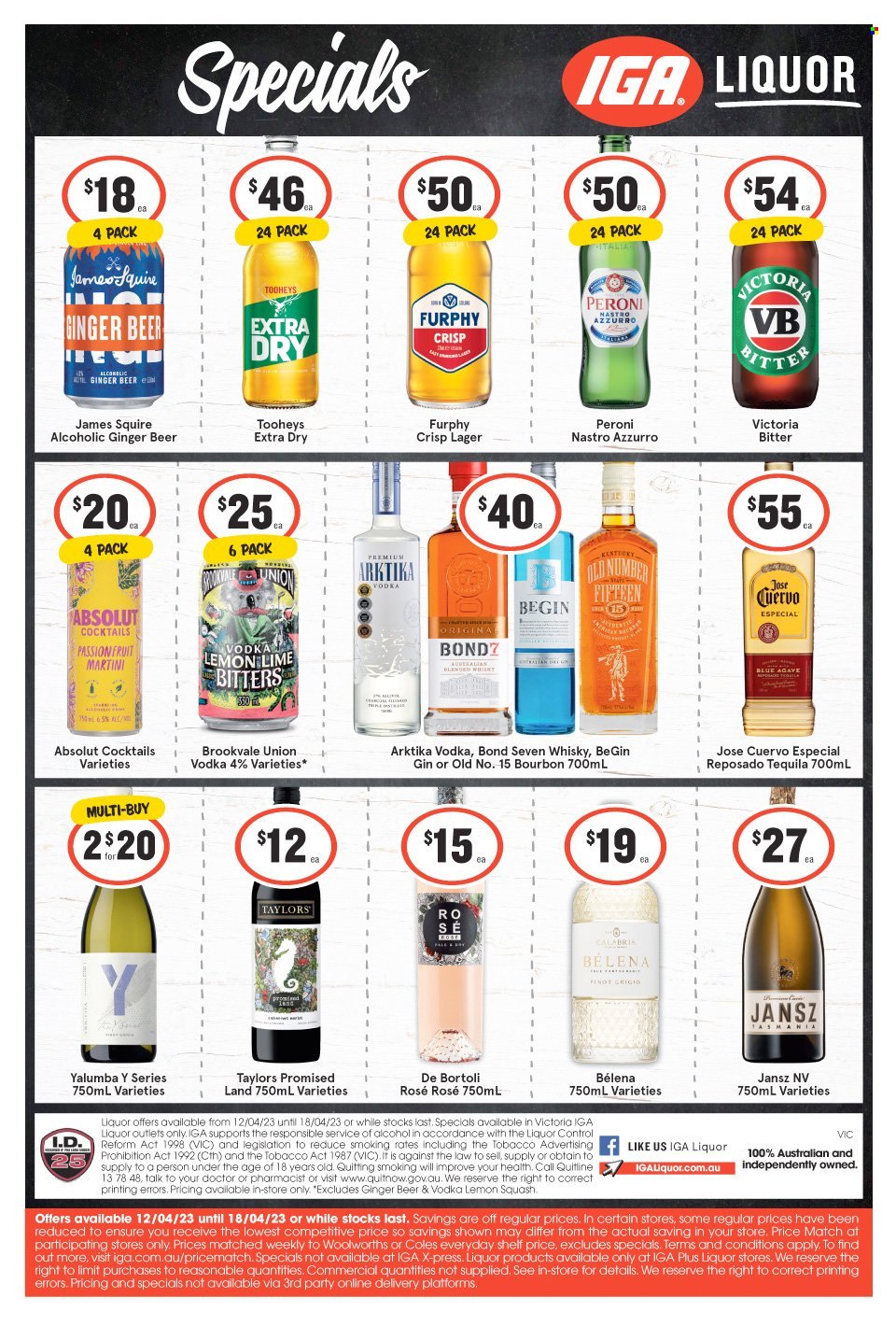 IGA LIQUOR catalogue - 12 Apr 2023 - 18 Apr 2023. Page 1