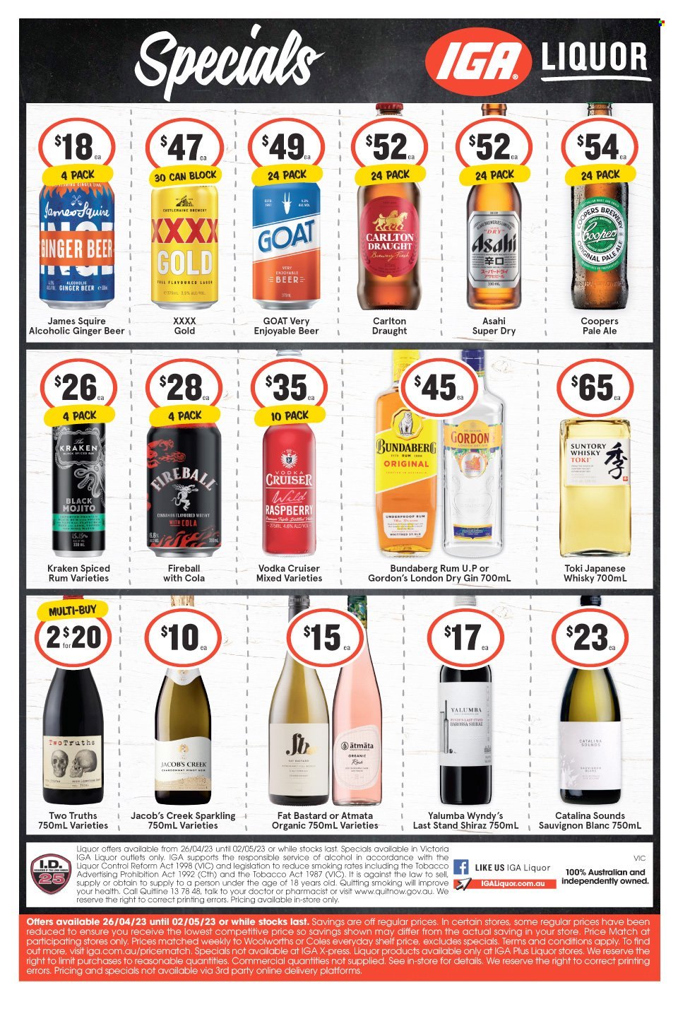 IGA LIQUOR catalogue - 26 Apr 2023 - 2 May 2023. Page 1