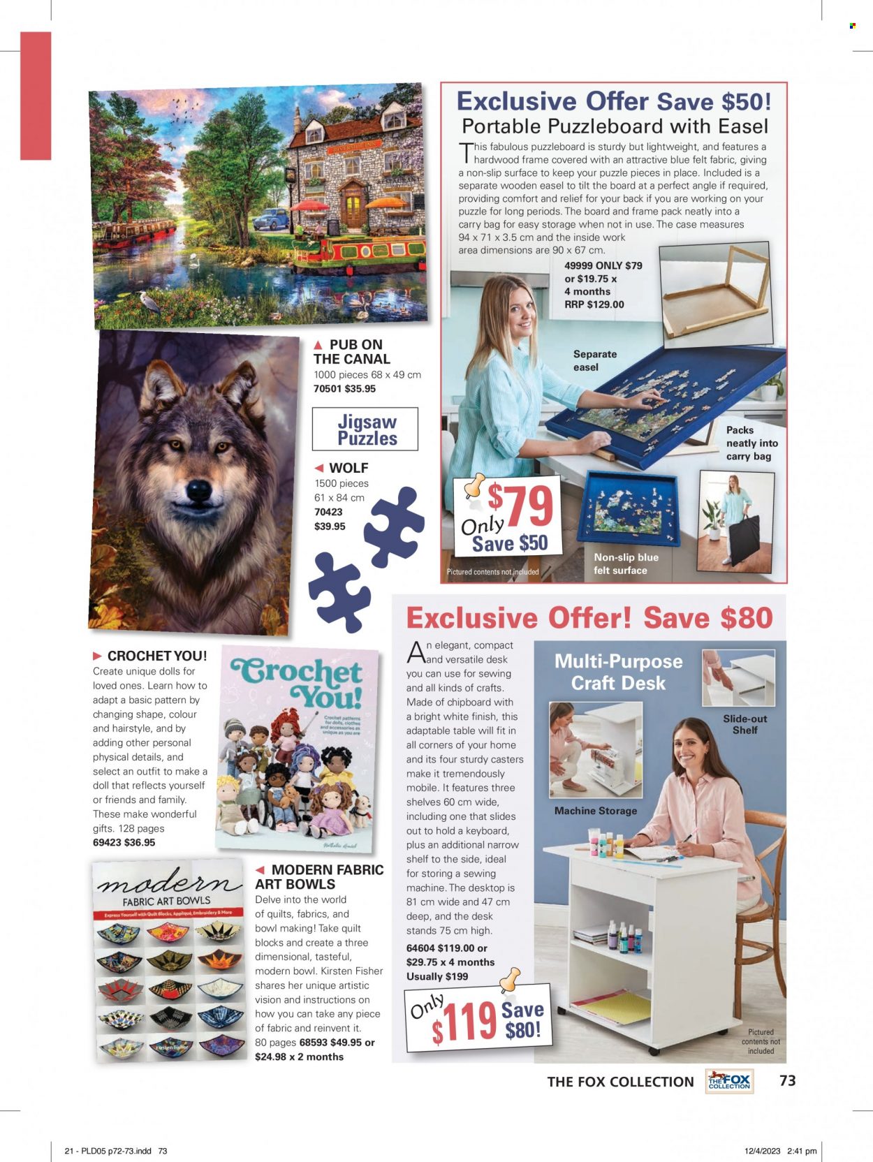 thumbnail - Innovations Catalogue - Sales products - bowl, easel, keyboard, quilt, sewing machine. Page 73.