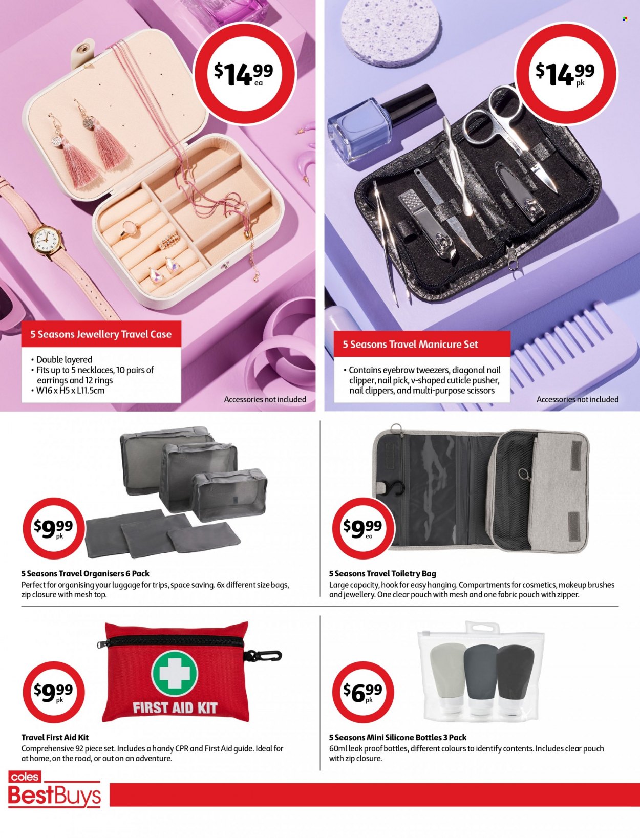 thumbnail - Coles Catalogue - 26 May 2023 - 1 Jun 2023 - Sales products - manicure, cuticle pusher, makeup, clipper, scissors, first aid kit. Page 2.