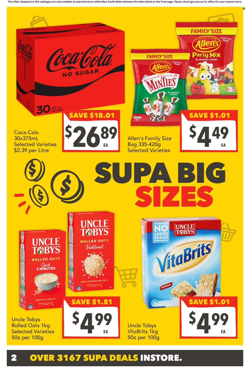 thumbnail - SUPA VALU Catalogue - 24 May 2023 - 30 May 2023 - Sales products - oats, rolled oats, Coca-Cola, soft drink, bag. Page 3.