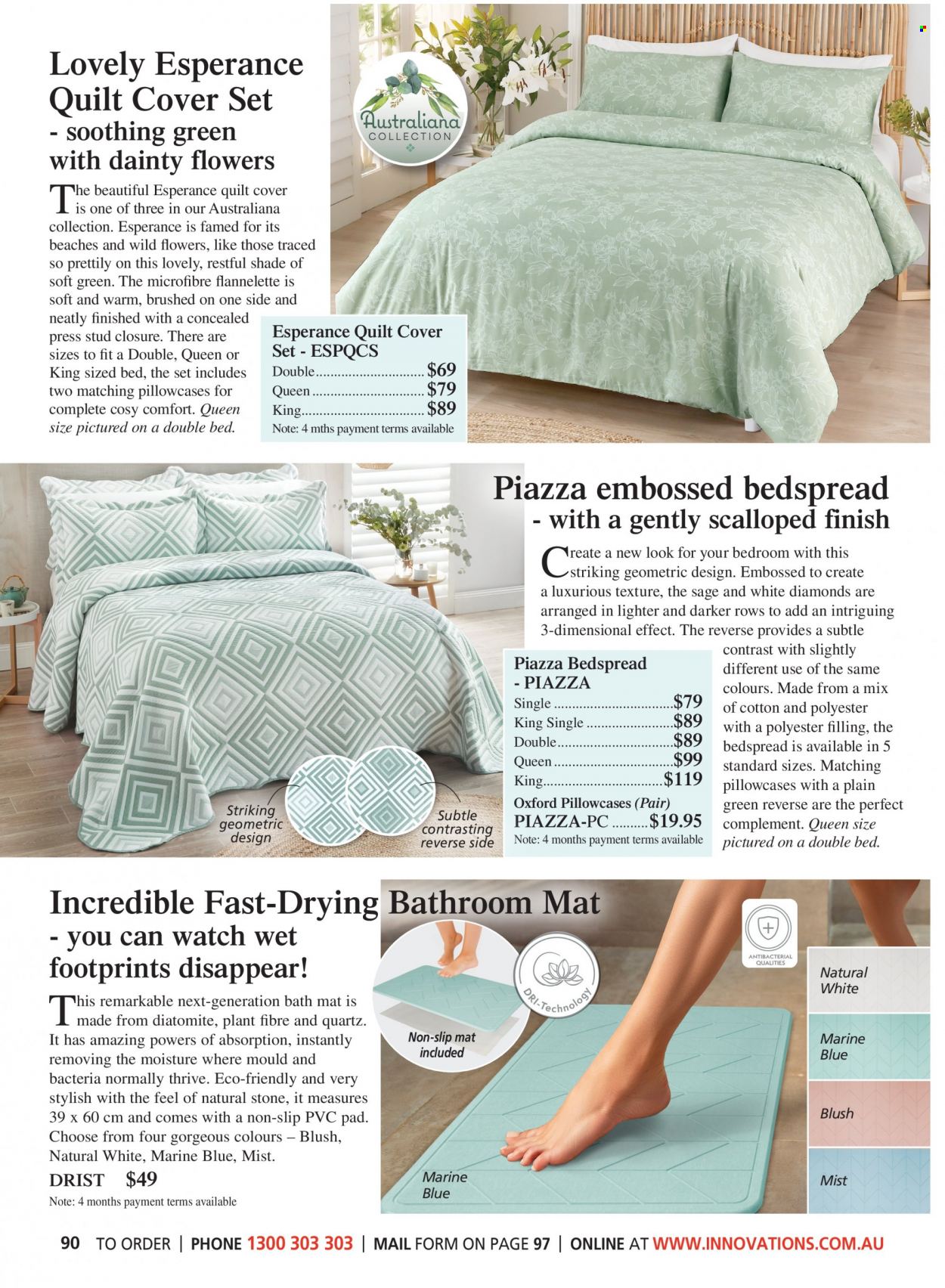thumbnail - Innovations Catalogue - Sales products - bedspread, pillowcase, quilt, quilt cover set, bath mat. Page 90.