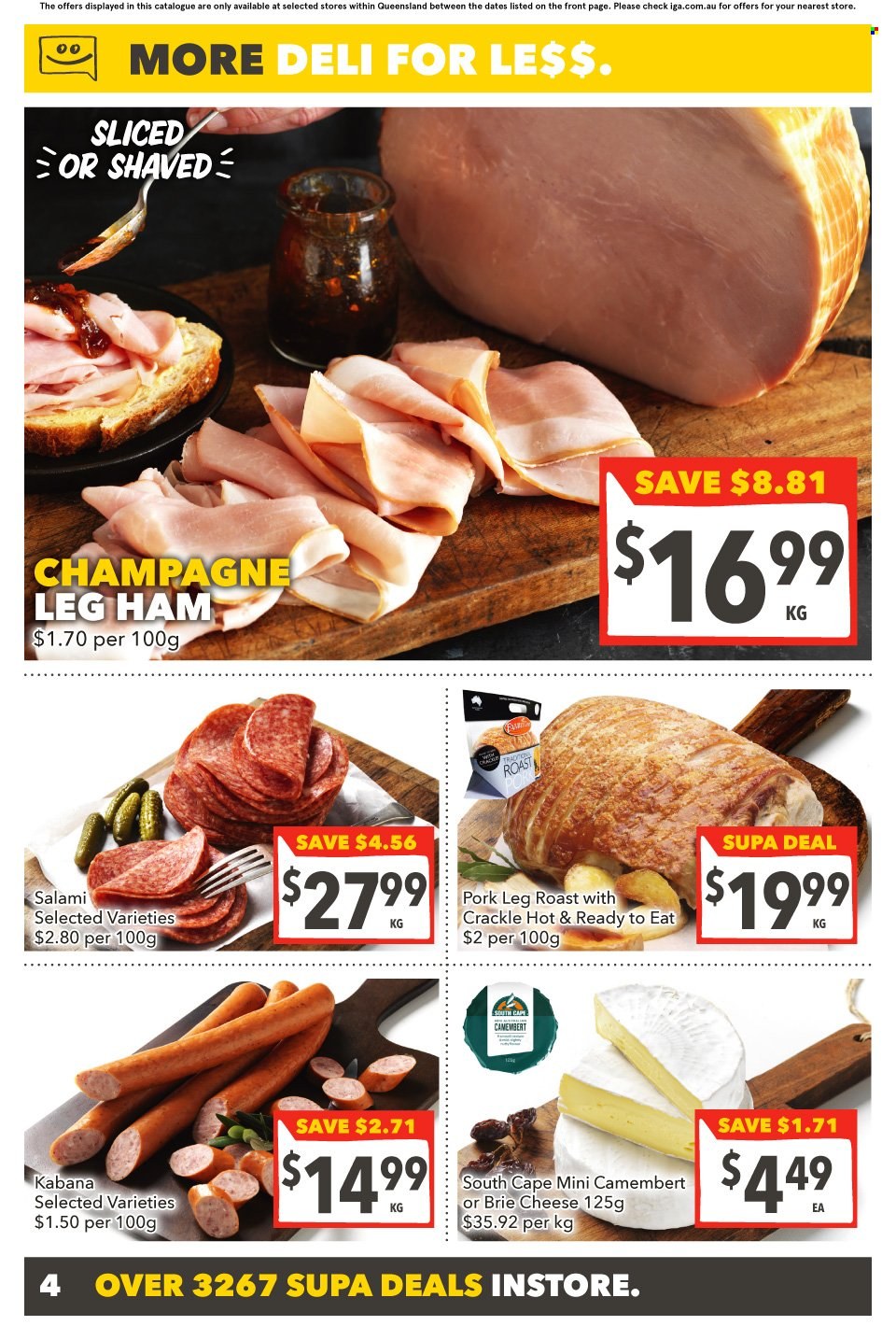 thumbnail - SUPA VALU Catalogue - 7 Jun 2023 - 13 Jun 2023 - Sales products - roast, salami, ham, leg ham, camembert, cheese, sparkling wine, pork meat, pork leg. Page 5.