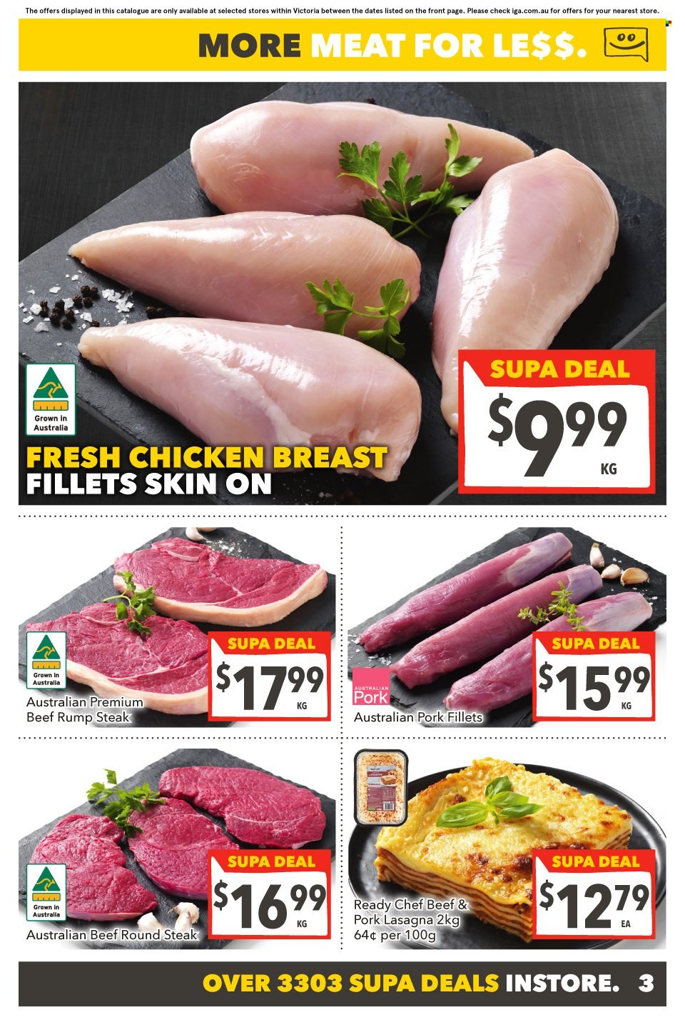 thumbnail - SUPA VALU Catalogue - 7 Jun 2023 - 13 Jun 2023 - Sales products - lasagna meal, chicken breasts, chicken, beef meat, steak, rump steak, round steak. Page 4.
