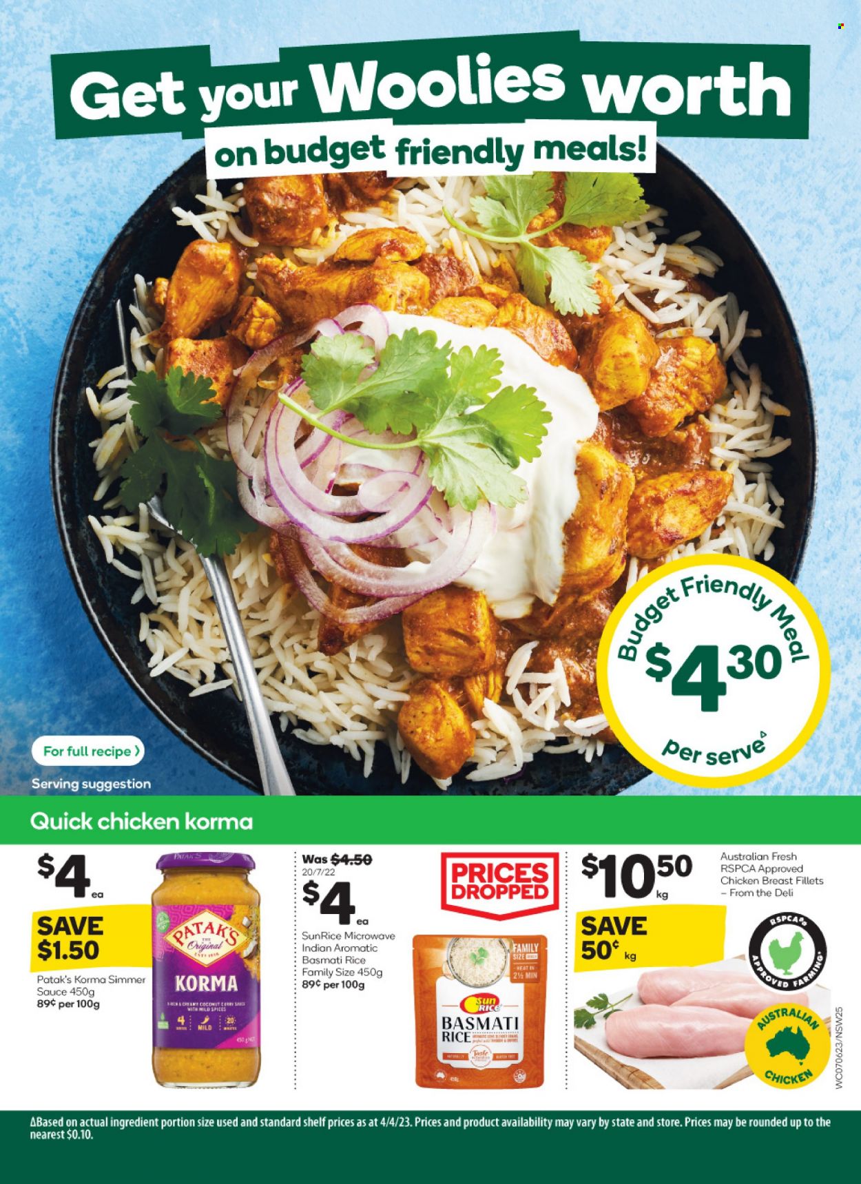 thumbnail - Woolworths Catalogue - 7 Jun 2023 - 13 Jun 2023 - Sales products - coconut, sauce, basmati rice, rice, chicken breasts, chicken. Page 23.