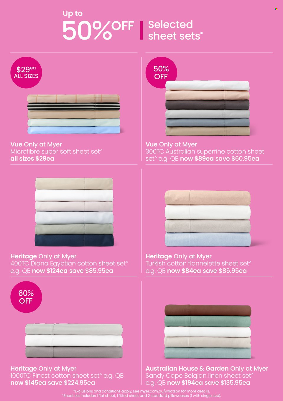 thumbnail - Myer Catalogue - 8 Jun 2023 - 30 Jul 2023 - Sales products - bedding, linens, pillowcase, flannelette sheets. Page 5.