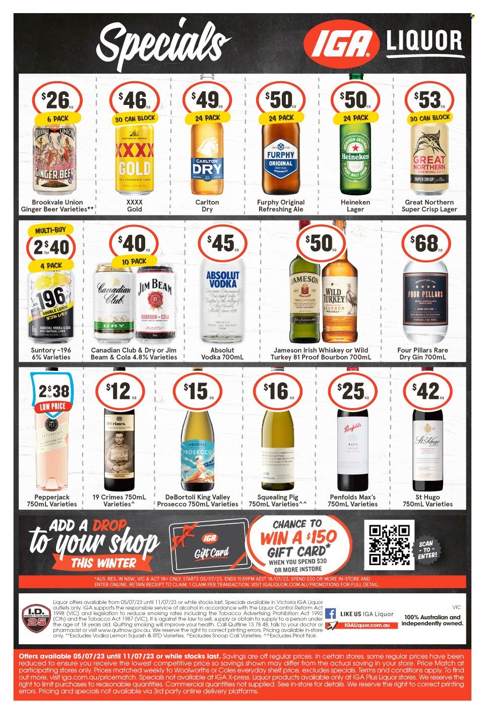 IGA LIQUOR catalogue - 5 Jul 2023 - 11 Jul 2023. Page 1