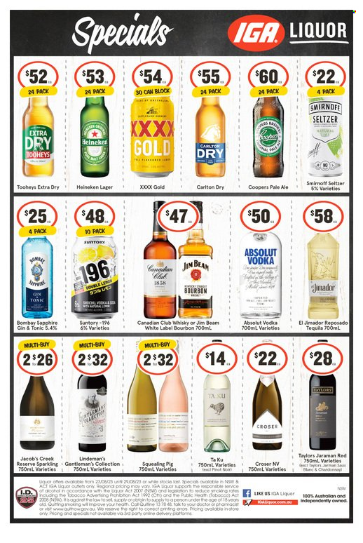 IGA LIQUOR catalogue - 23 Aug 2023 - 29 Aug 2023. Page 1