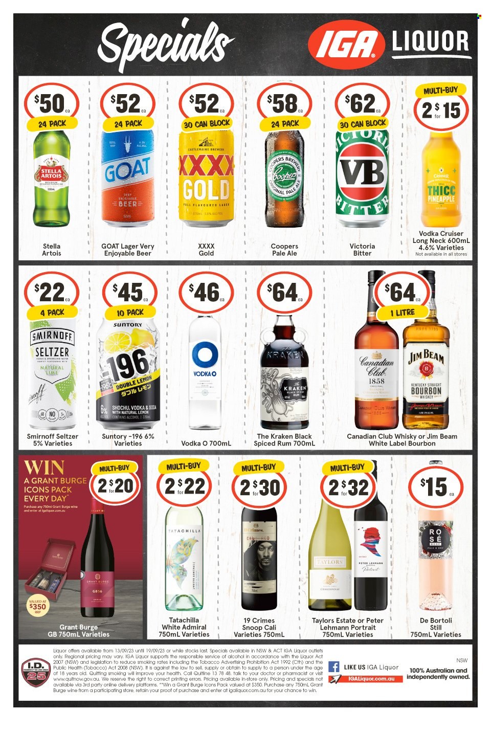 IGA LIQUOR catalogue - 13 Sep 2023 - 19 Sep 2023. Page 1