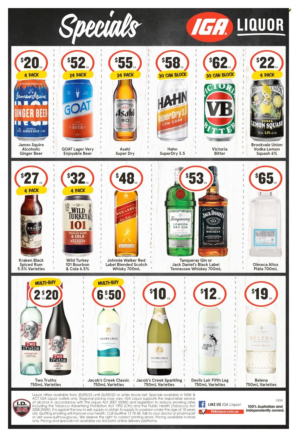 IGA LIQUOR catalogue - 20 Sep 2023 - 26 Sep 2023. Page 1