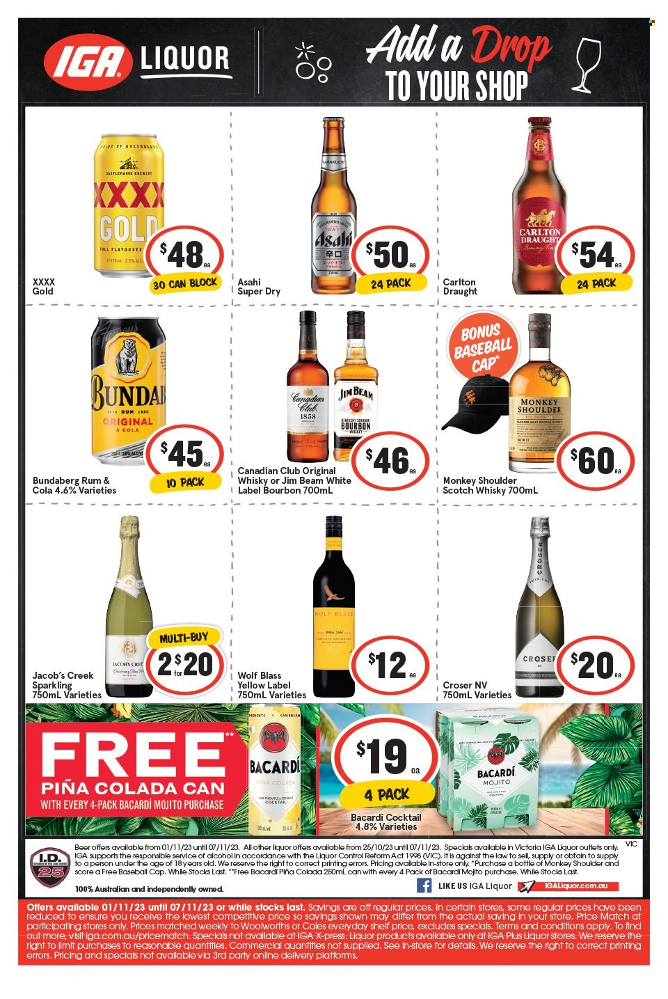 IGA LIQUOR catalogue - 1 Nov 2023 - 7 Nov 2023. Page 1
