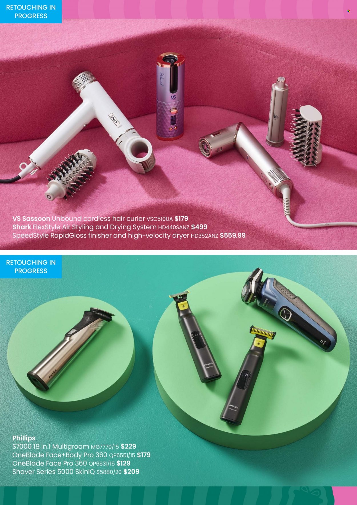 thumbnail - Myer Catalogue - Sales products - Philips, shaver, styling curler. Page 17.
