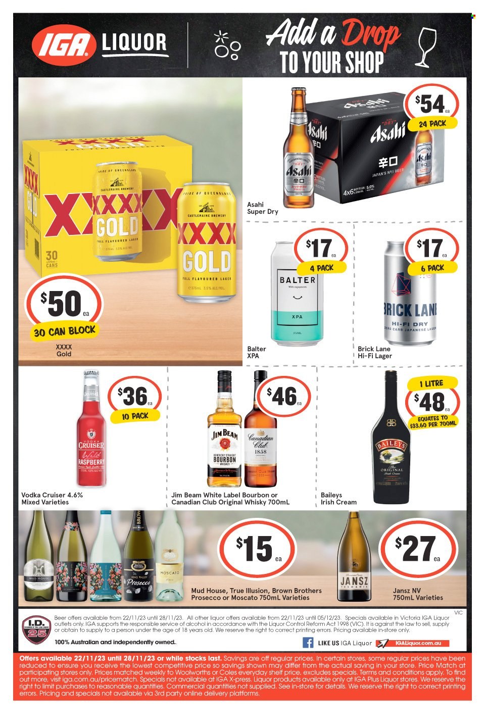 IGA LIQUOR catalogue - 22 Nov 2023 - 28 Nov 2023. Page 1