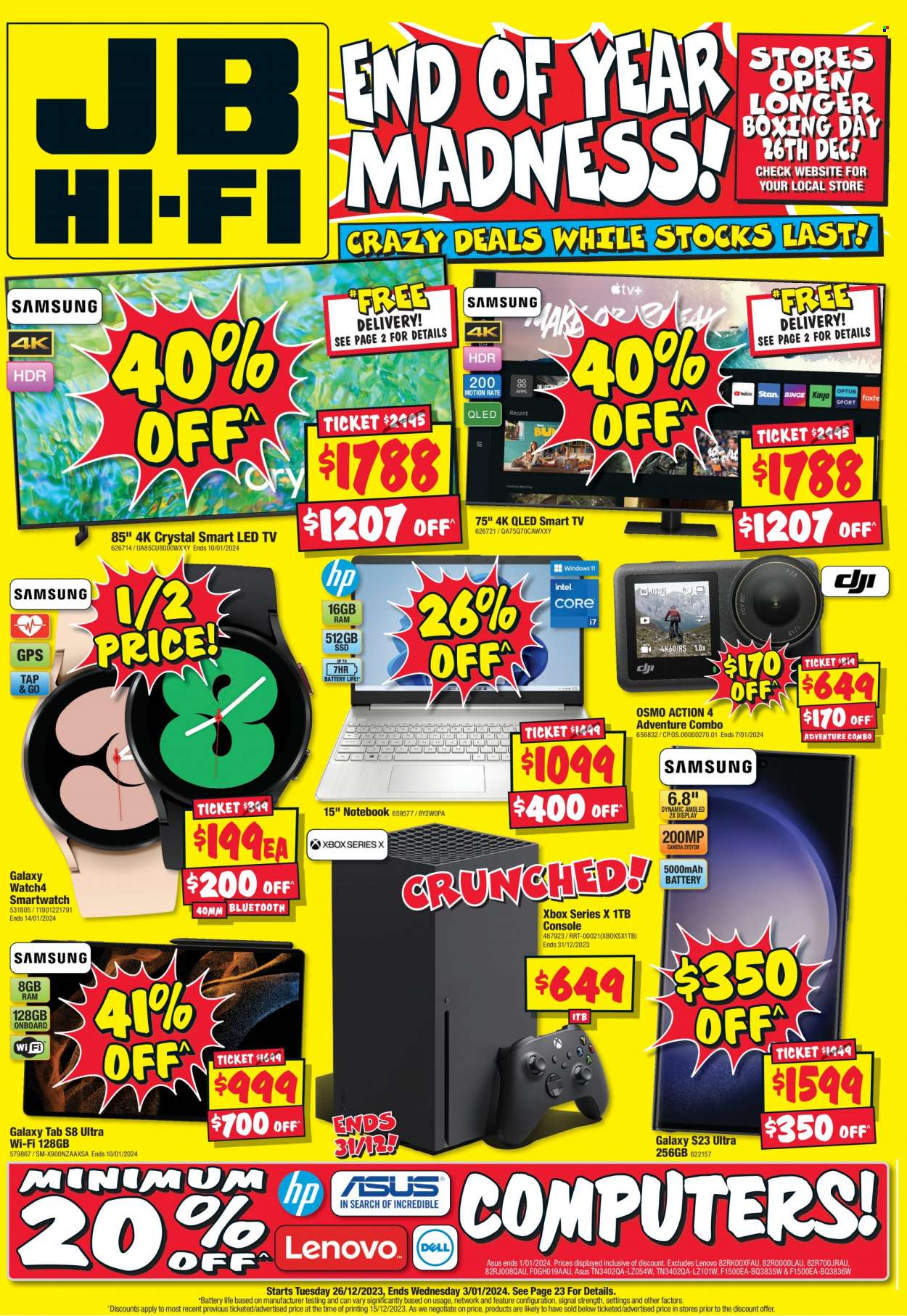 JB Hi-Fi catalogue - 26 Dec 2023 - 3 Jan 2024. Page 1