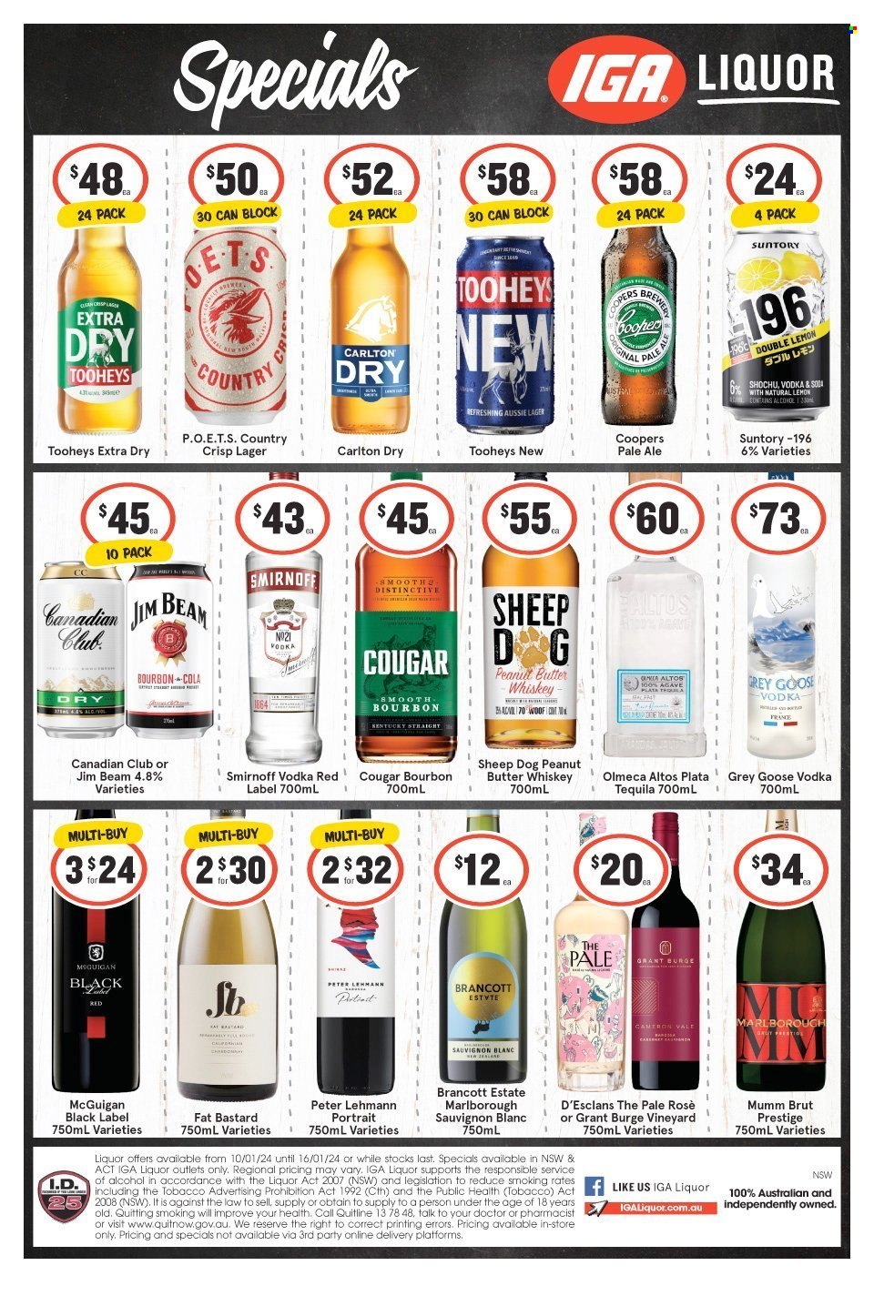 IGA LIQUOR catalogue - 10 Jan 2024 - 16 Jan 2024. Page 1